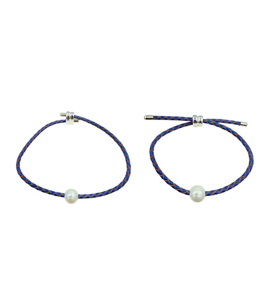 J6752 - Pearl Leather plaited Bracelet