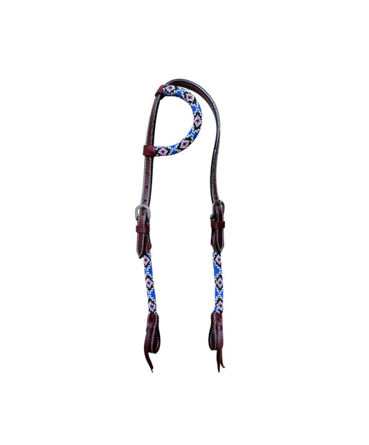 T5571C - Beaded One Ear Western Bridle Cob-Full