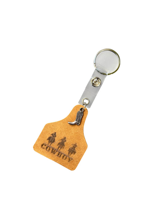 A7990F - 3 Cowboys Laser Print Keychain - Rawhide Western Wear 