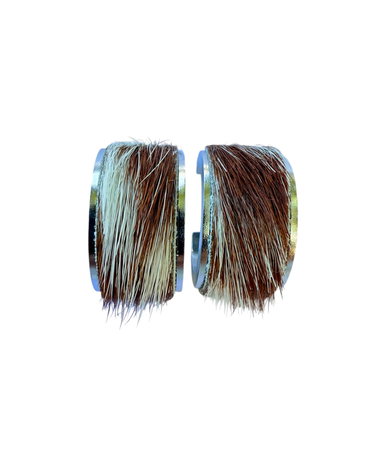 J7048B - C Shape Hide Stud Earrings - Rawhide Western Wear 