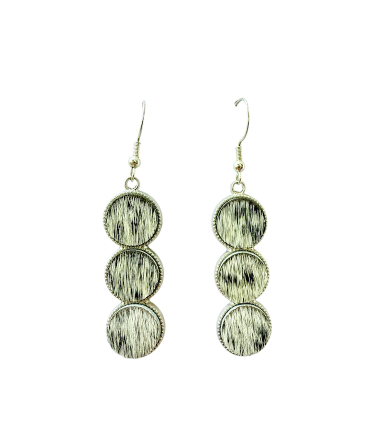 J6984C - 100% Hair on Hide Earrings 3 Stacker