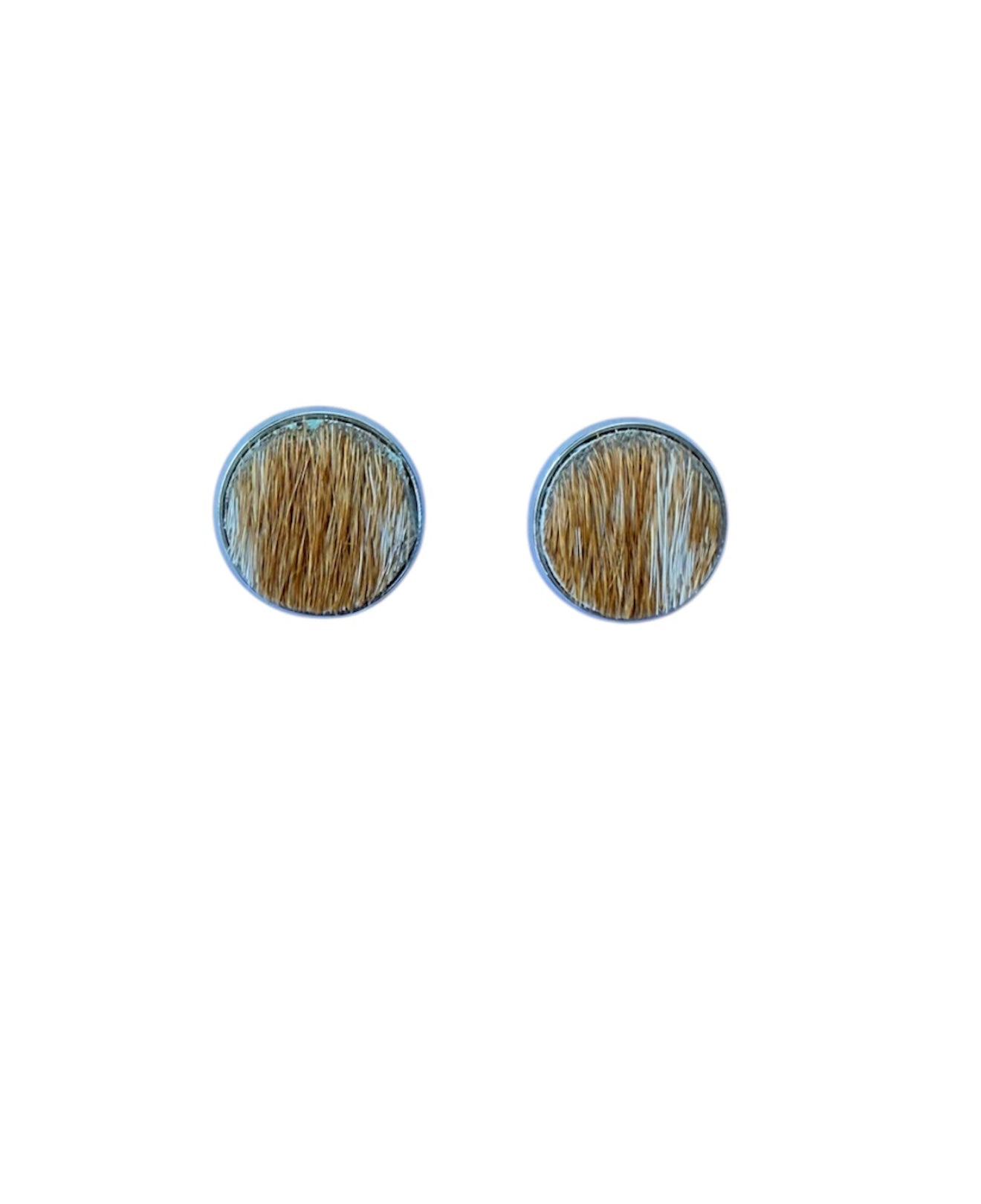J6597B - Round Hide Stud Earrings