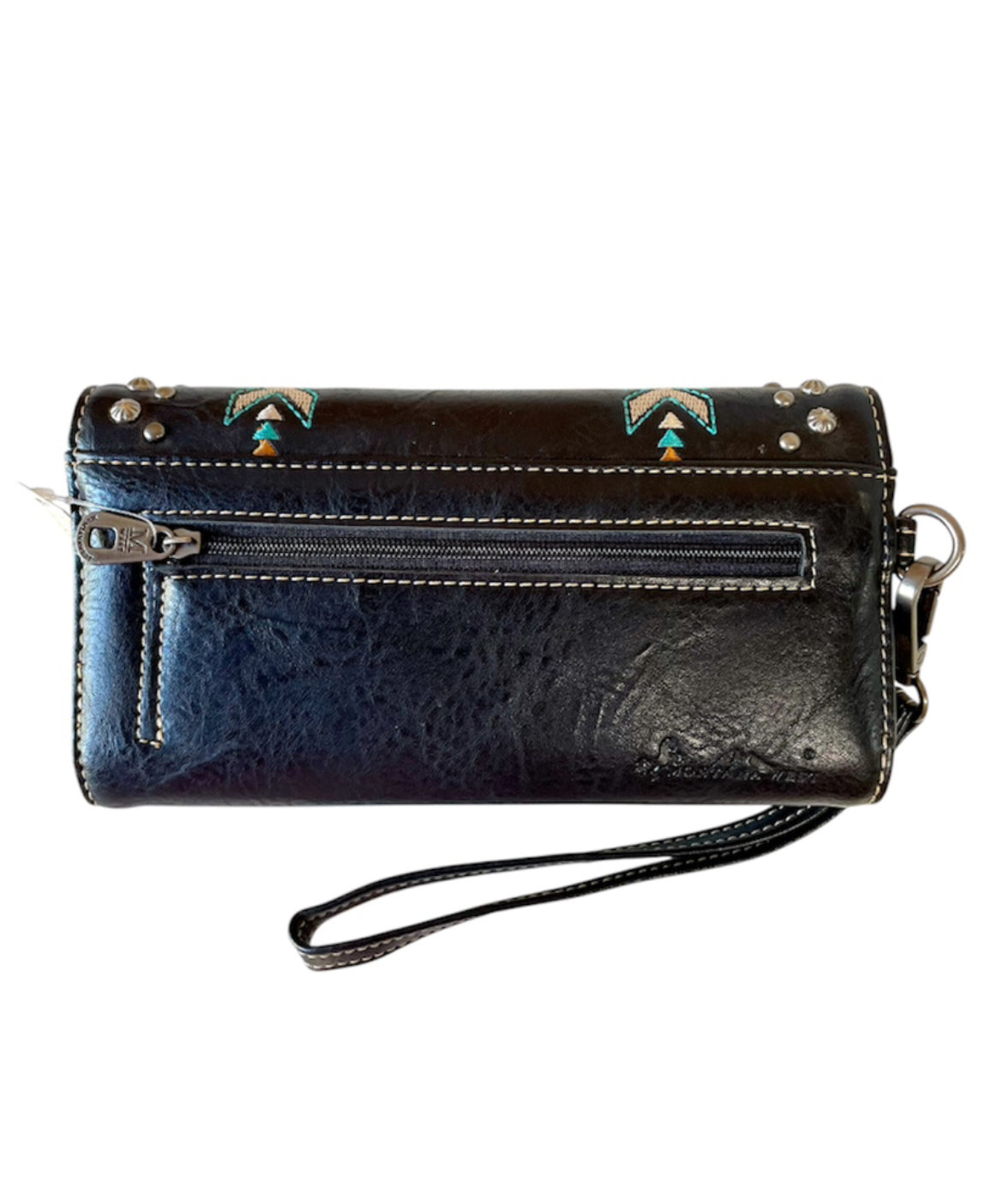 MW1245W002BK -  Montana West Embroidered Collection Wallet Black
