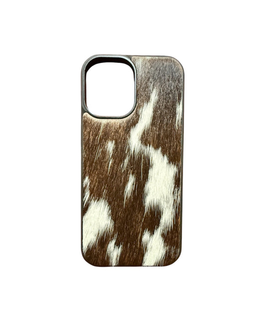 A8948 - IPhone 17 Hair on Hide Leather w Rubber Case - Rawhide Western Wear 
