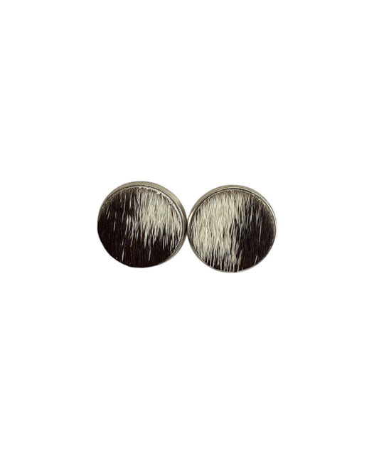 J7051D - Round Hide Stud Earrings - Rawhide Western Wear 