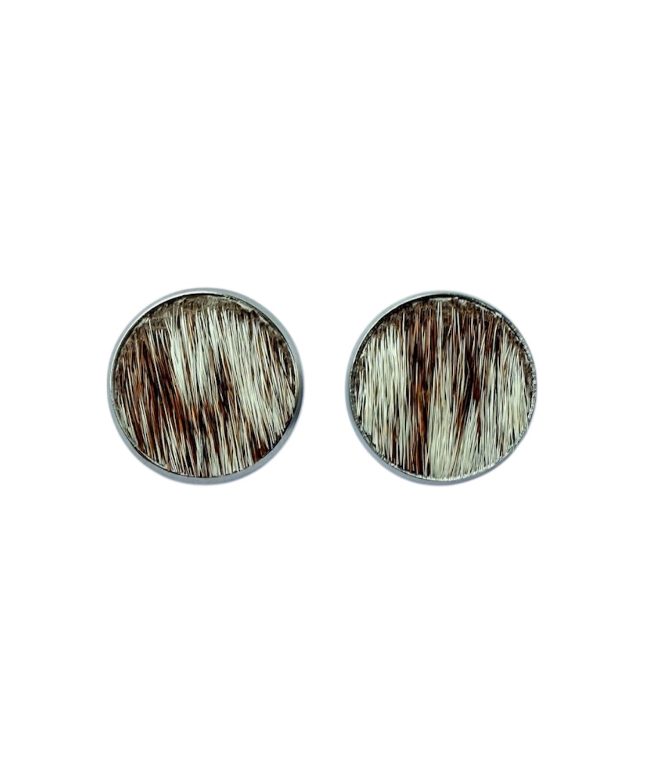 J6597 - Round Hide Stud Earrings - Rawhide Western Wear 