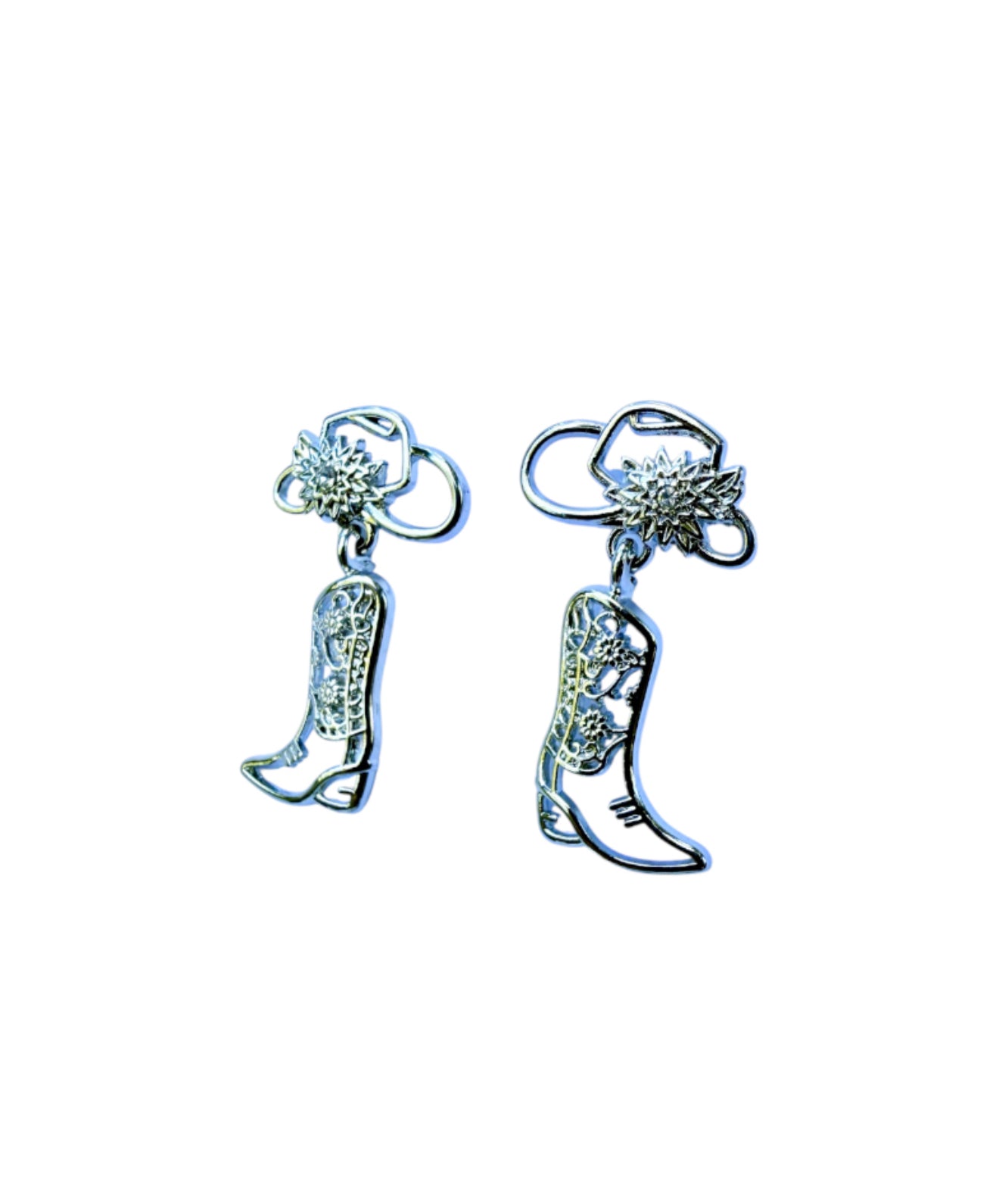 J6959A - Cowboy Hat & Boot Dangle Earrings