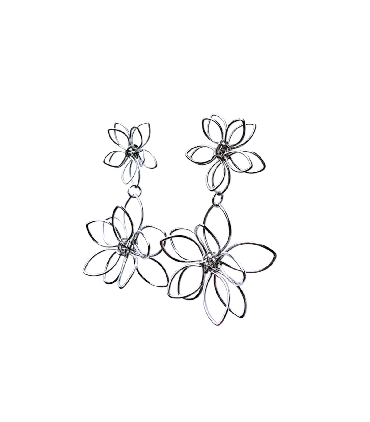 J6616 - Wired Flower Stud Dangle Earrings - Rawhide Western Wear 