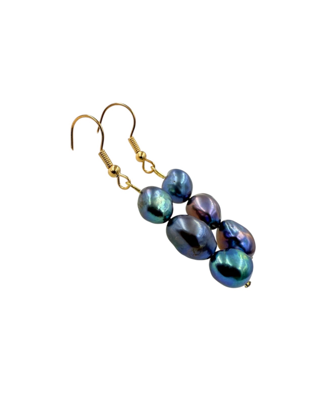 J7108 - 3 Real Pearls Dangle Earring - Rawhide Western Wear 