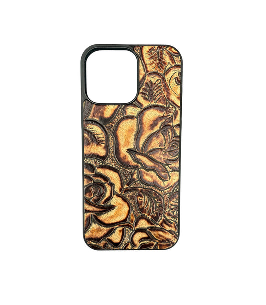 A8819 - IPhone 16 Pro Max Tooled Leather w Rubber Case