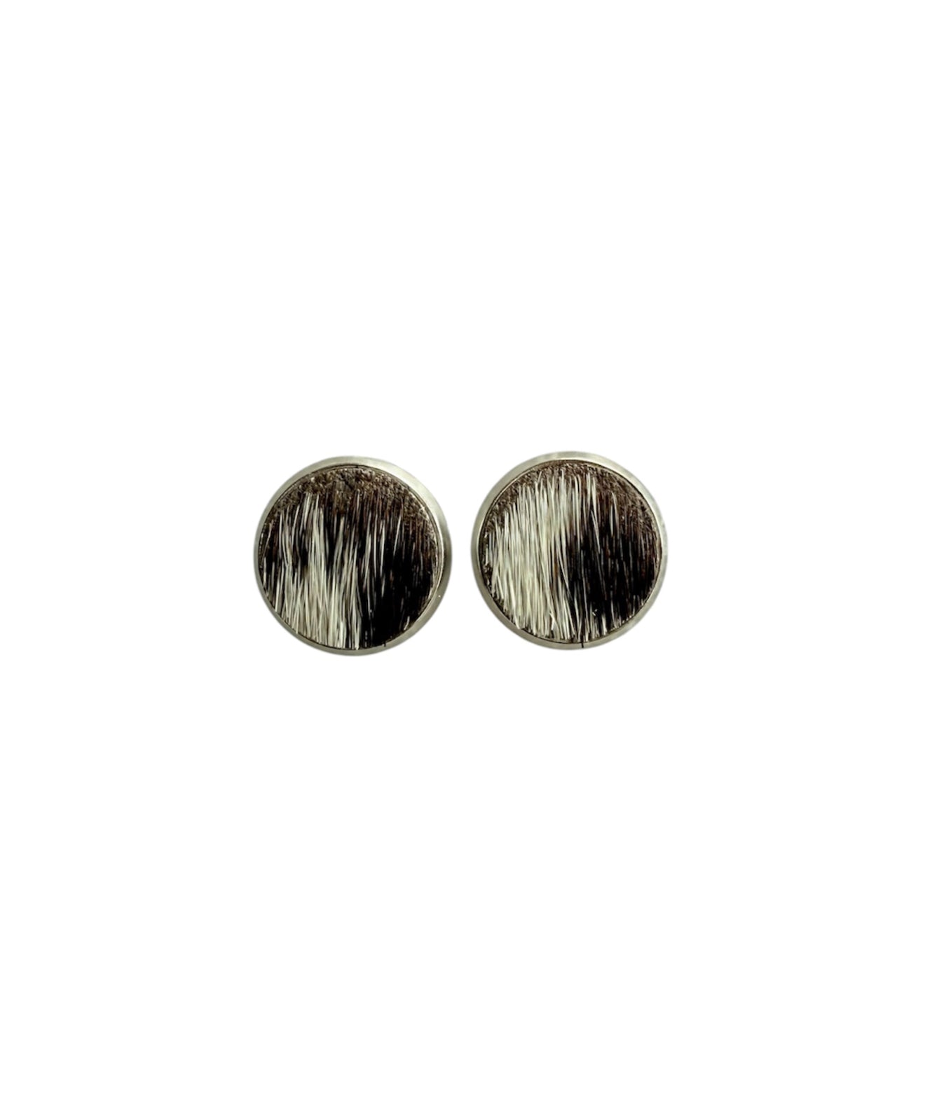 J6971 -10mm Round Hide Stud Earrings - Rawhide Western Wear 