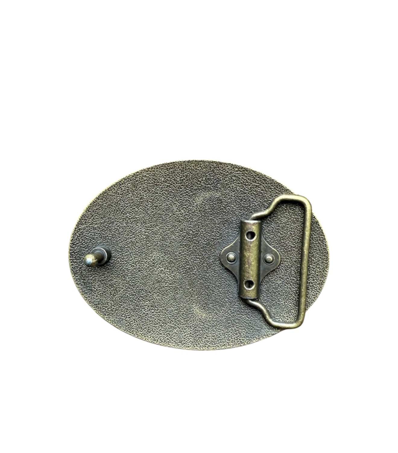 A8871 - Silver Antique Colour Western Buckle w Leather Tooled insert