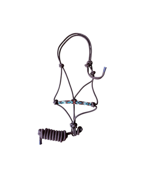 T5572BR - Beaded Rope Halter with Detachable Lead Rope – Cob to Full
