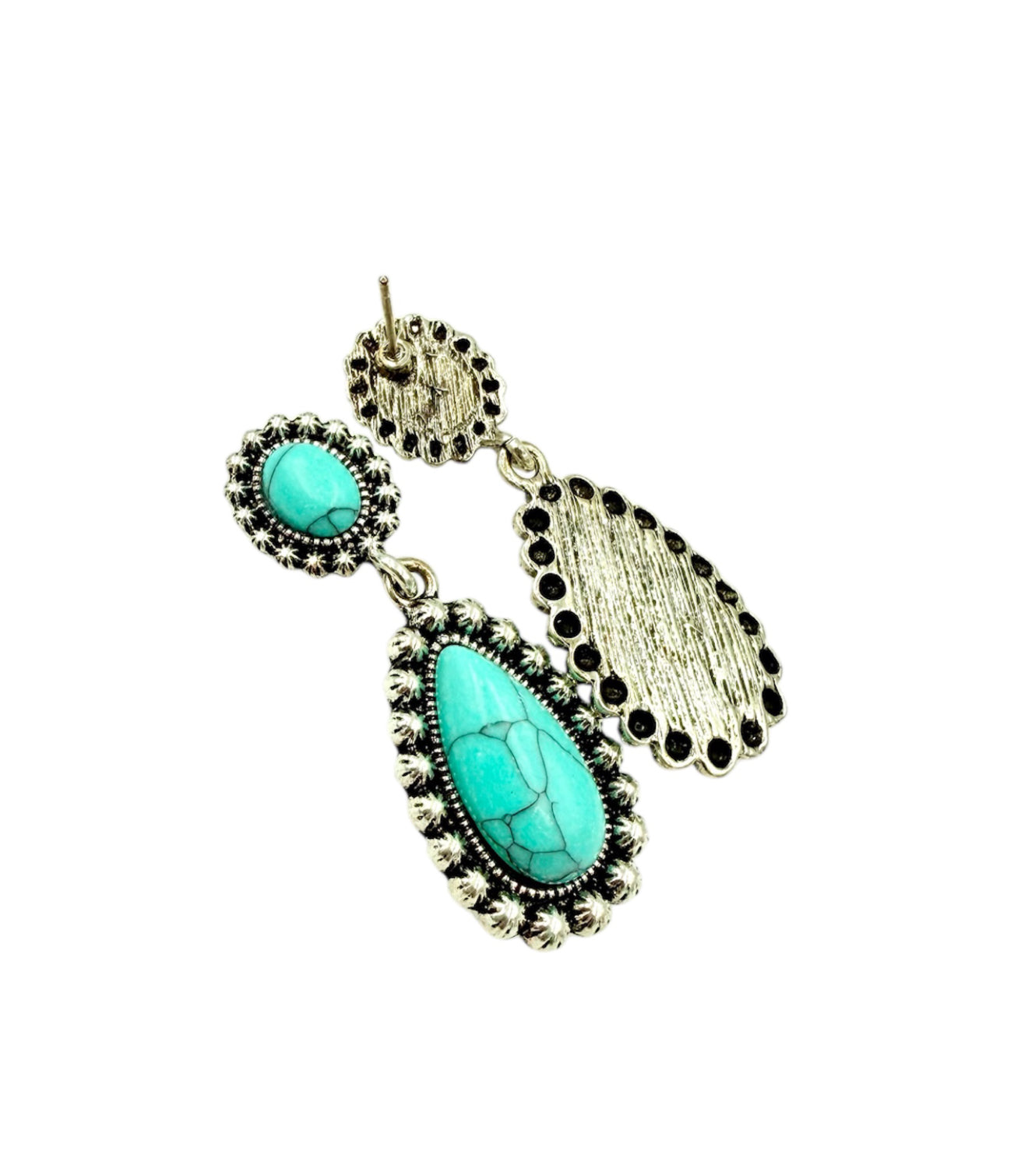 J7079 - Turquoise Stud Dangle Earrings