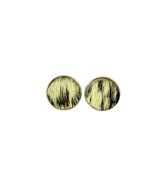 J6975A - 12mm Round Hide Stud Earrings