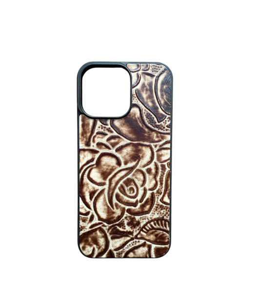 A8820 - IPhone 16 Pro Max Tooled Leather w Rubber Case