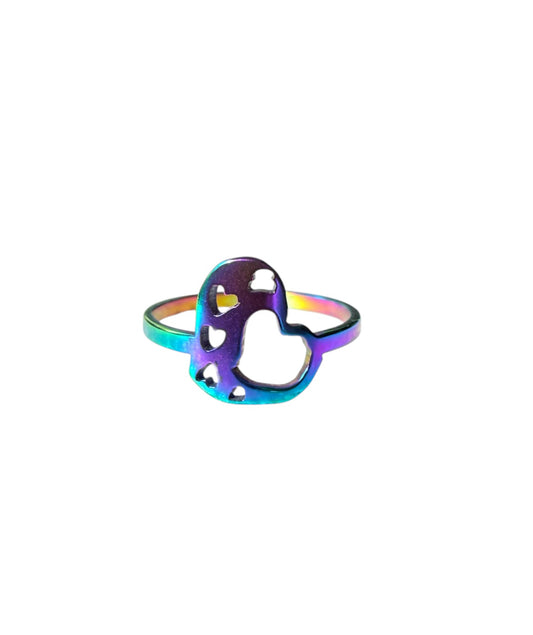 J7165A - Petrol Colour S/S Western Style Ring - Rawhide Western Wear 