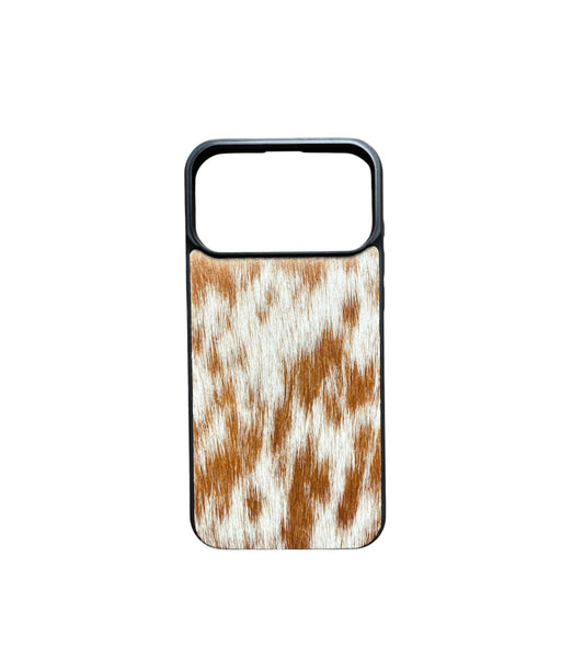 A8968 - IPhone 17 & 18 Pro Max Hair on Hide Leather w Rubber Case