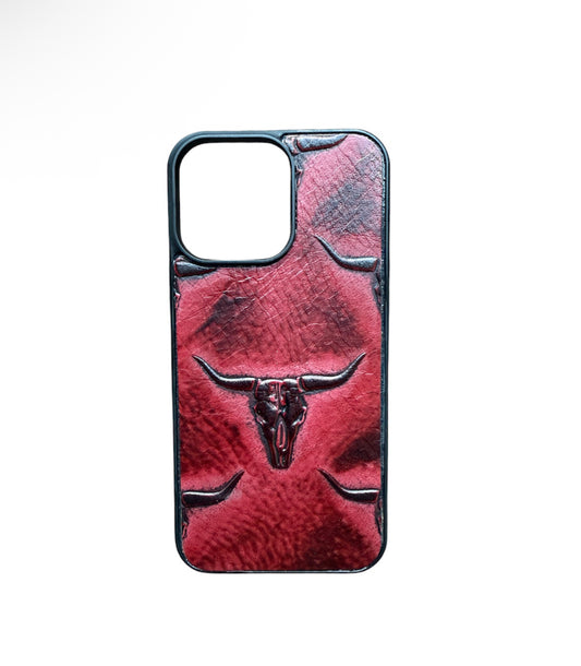 A8445 - IPhone 14 Pro Max Tooled Leather w Rubber Case