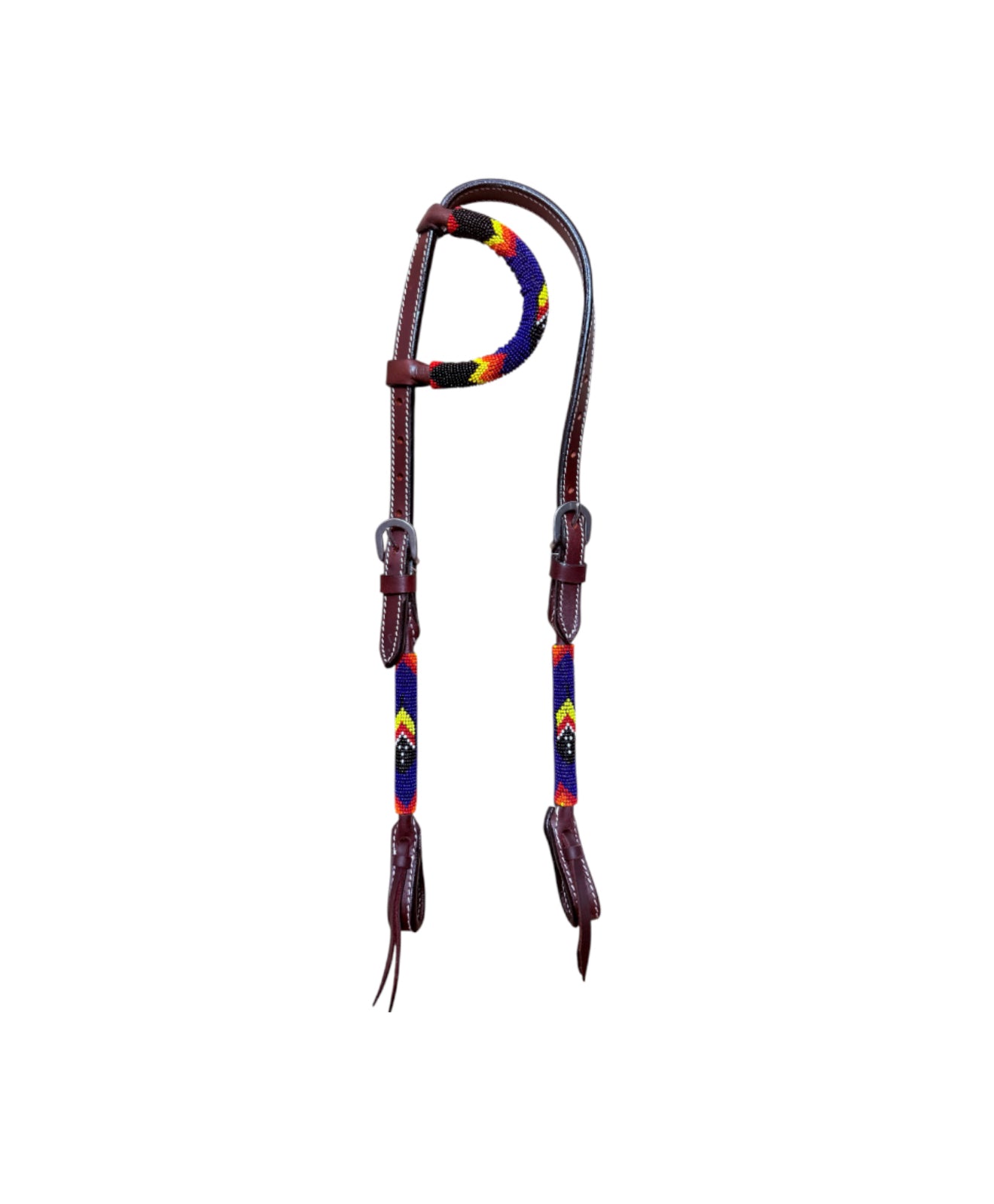 T5571E - Beaded One Ear Western Bridle Cob-Full