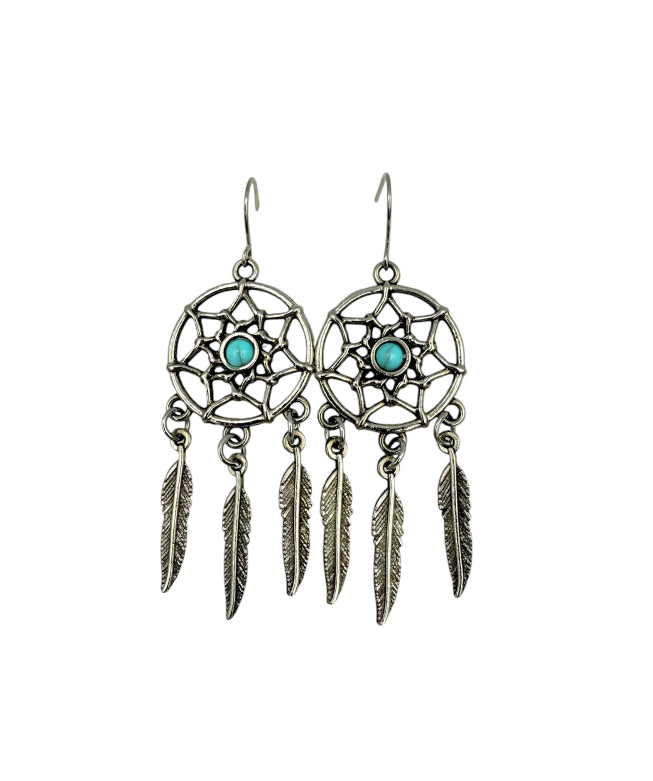 J6184B - Dream Catcher Dangle Earrings