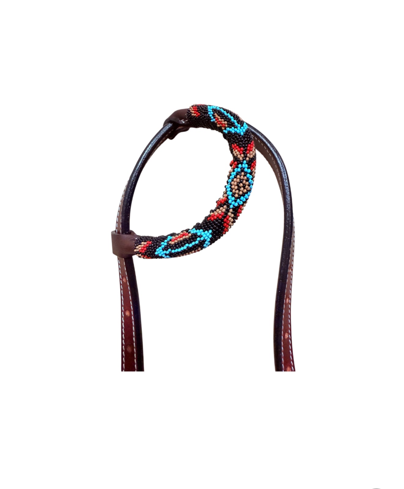 T5571G - Beaded One Ear Western Bridle Cob-Full