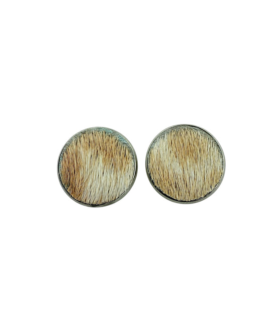 J7051 - Round Hide Stud Earrings - Rawhide Western Wear 