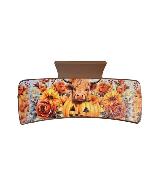 J6621 - Western Highland Cow Hair Claw Clip - Rawhide Western Wear 