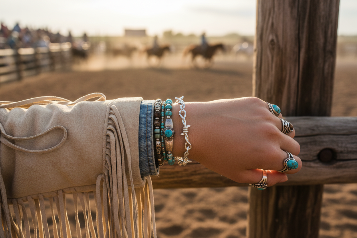 J7029A - Western Barb Wire Look Bangle - Rawhide Western Wear 
