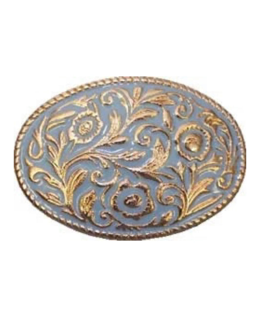 A8512 - Gold Floral Light Blue