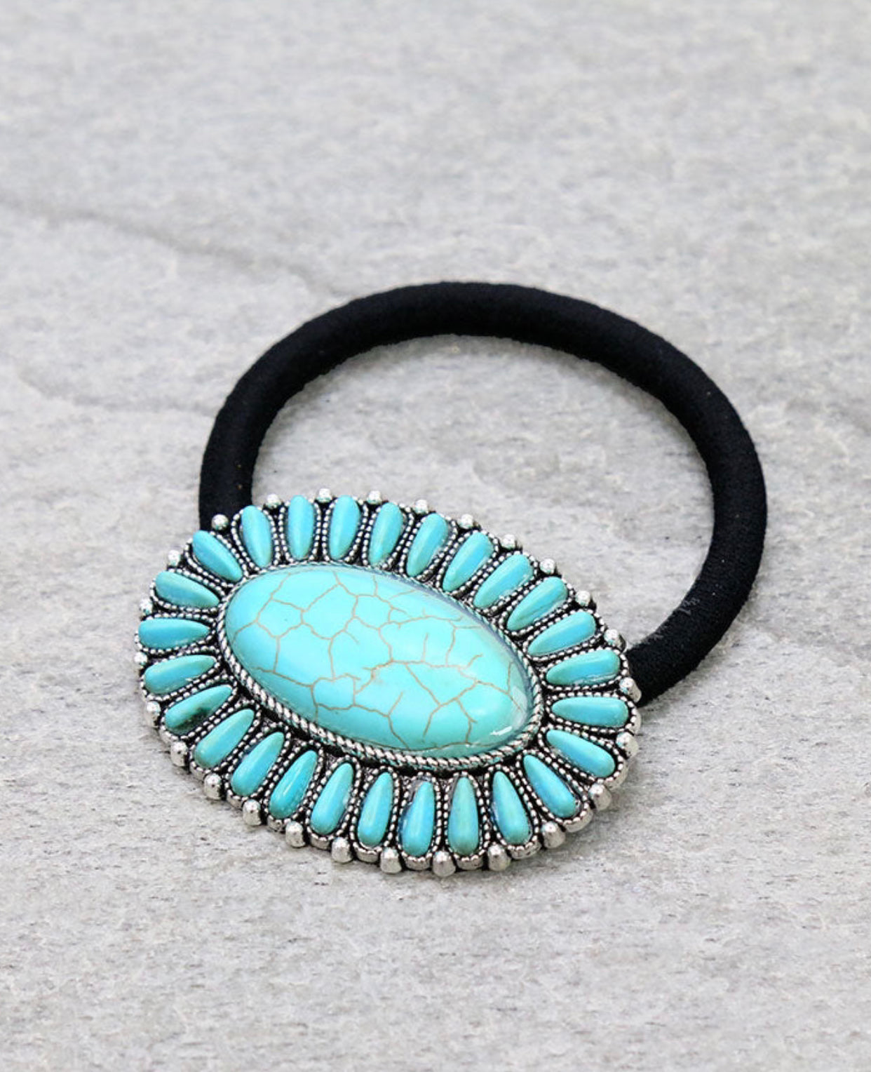 J6636 - Western Concho Stone Hair Tie