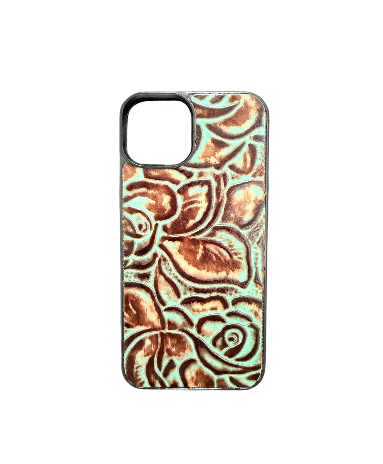 A8509 - IPhone 12/12Pro Tooled Leather w Rubber Case