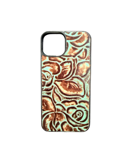 A8509 - IPhone 12/12Pro Tooled Leather w Rubber Case