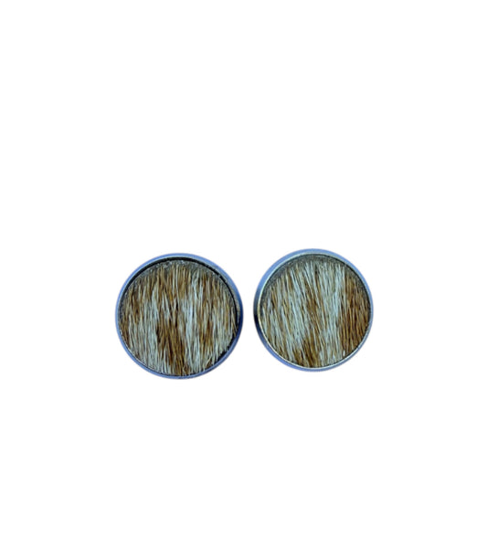 J6597A - Round Hide Stud Earrings