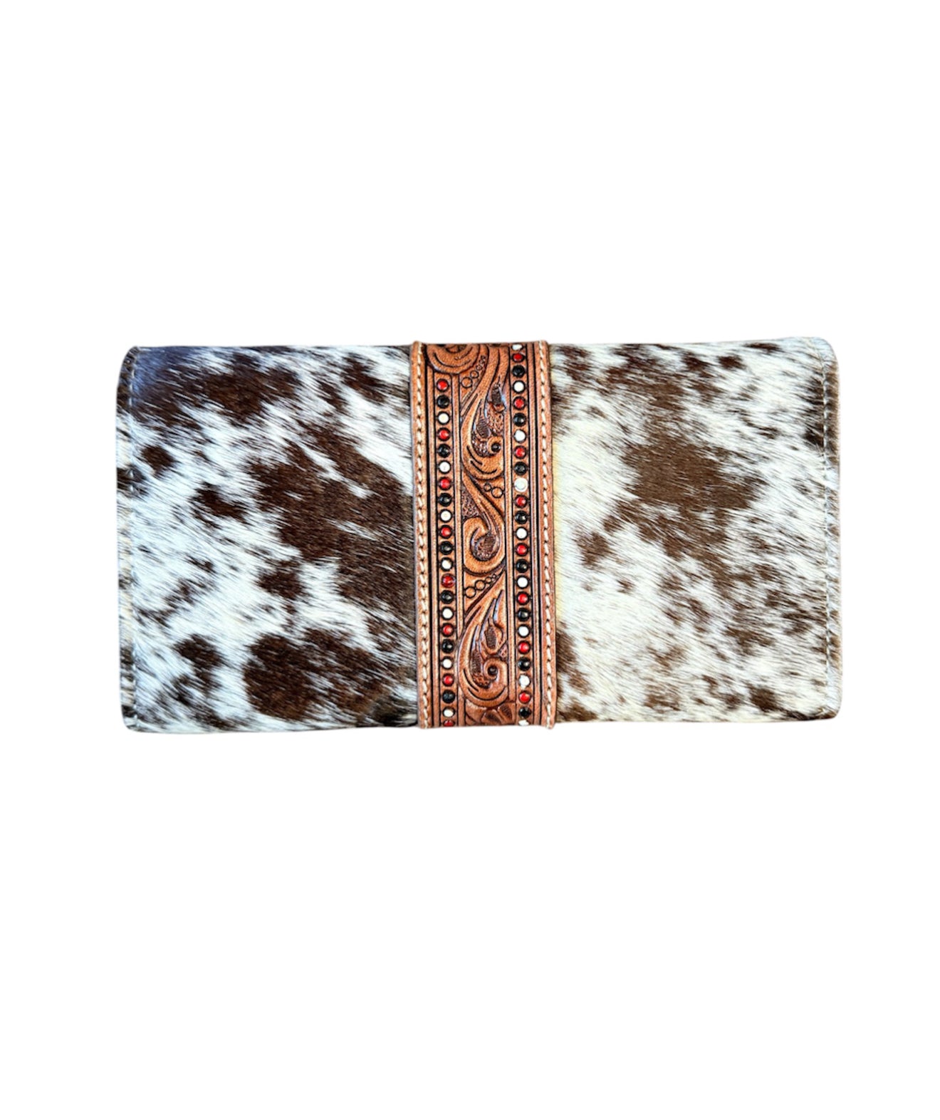 AW29C - Hand Painted Tooling Leather Trifold Wallet