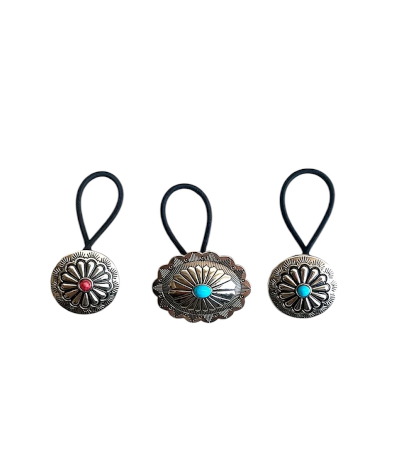 J6643 - Pk 3 Concho Hair Ties - Rawhide Western Wear 