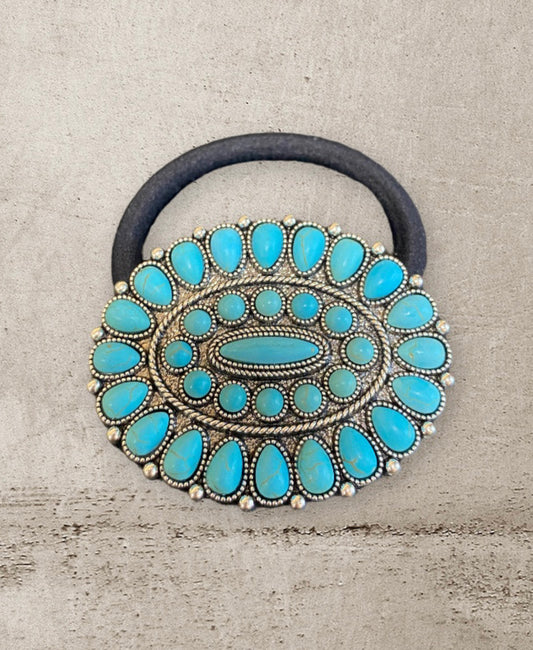 J6634 - Western Turquoise Hair Tie