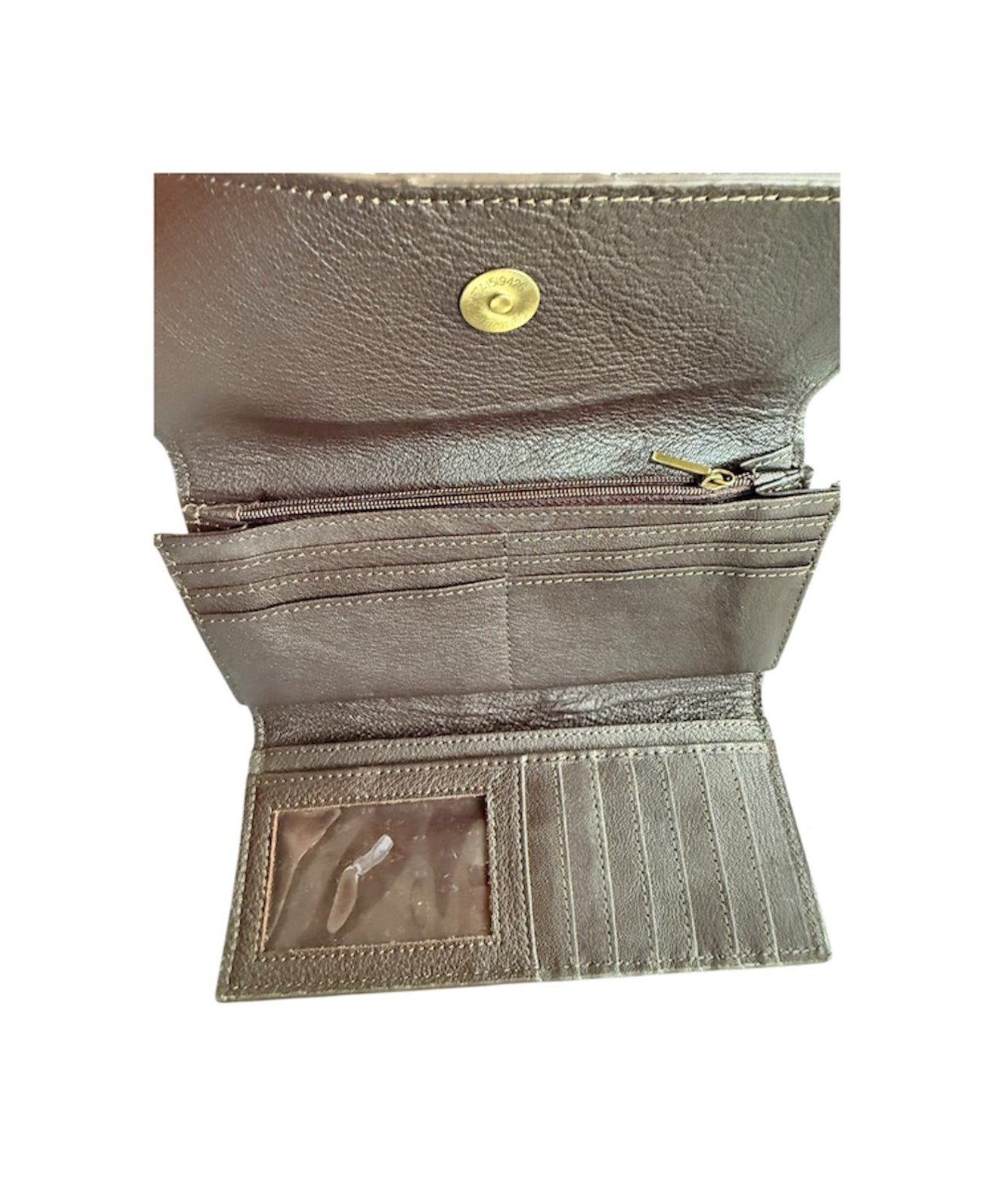 AW29C - Hand Painted Tooling Leather Trifold Wallet
