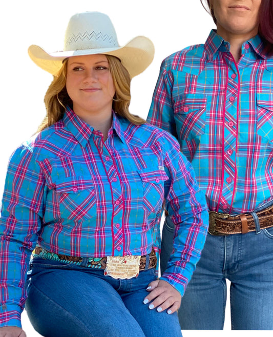 L1459- SAFFI Ladies Check Western Shirt