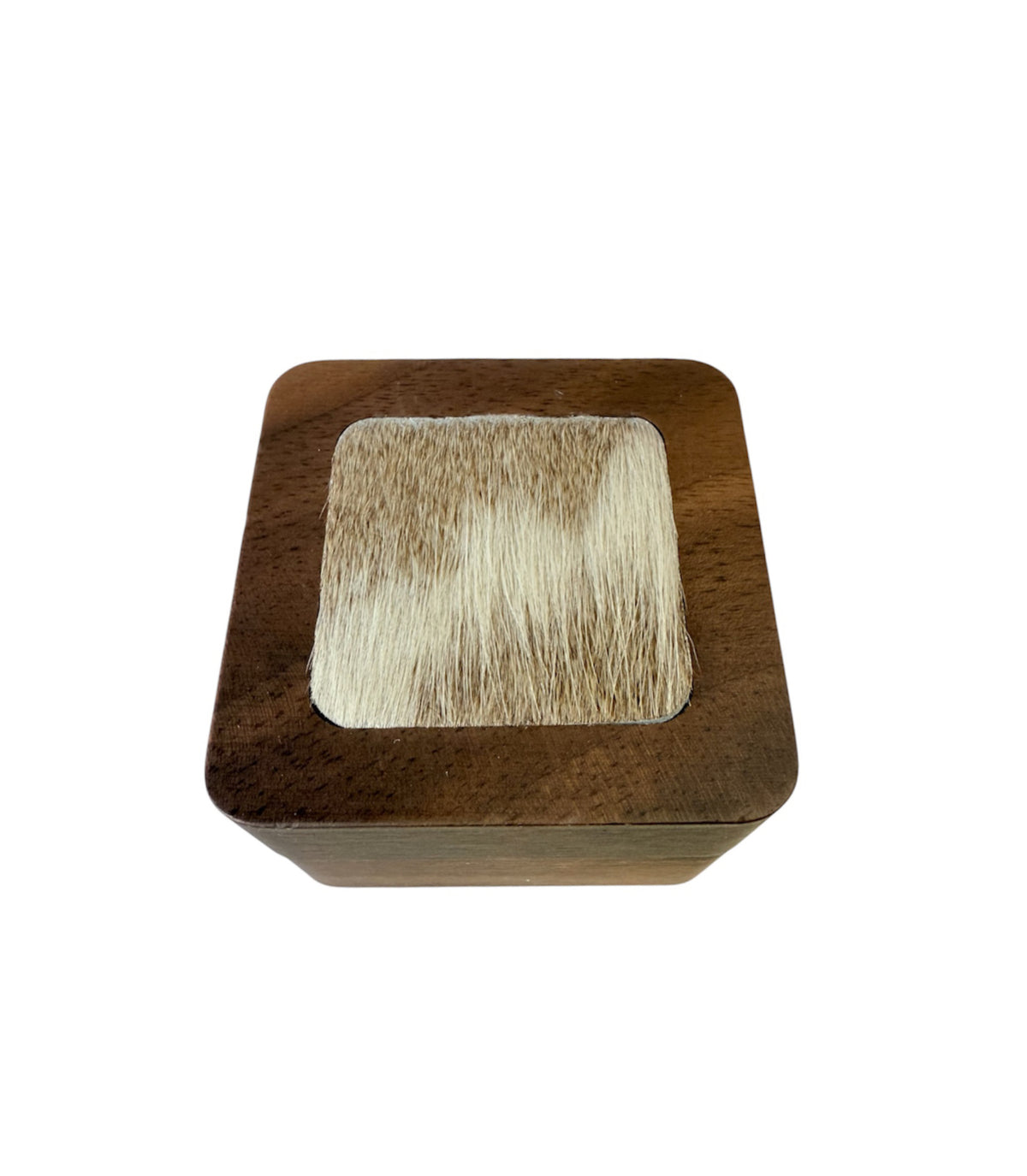 A8776  - 100% Hair On Hide Wooden 2 Ring Box - Rawhide Western Wear 