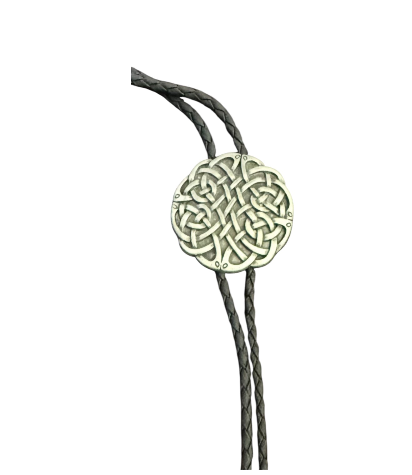 J7100 - Bolo Tie with Weave Pattern Pendant