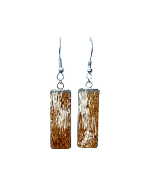 J6695A - 100% Hair on Hide Earrings Dangles