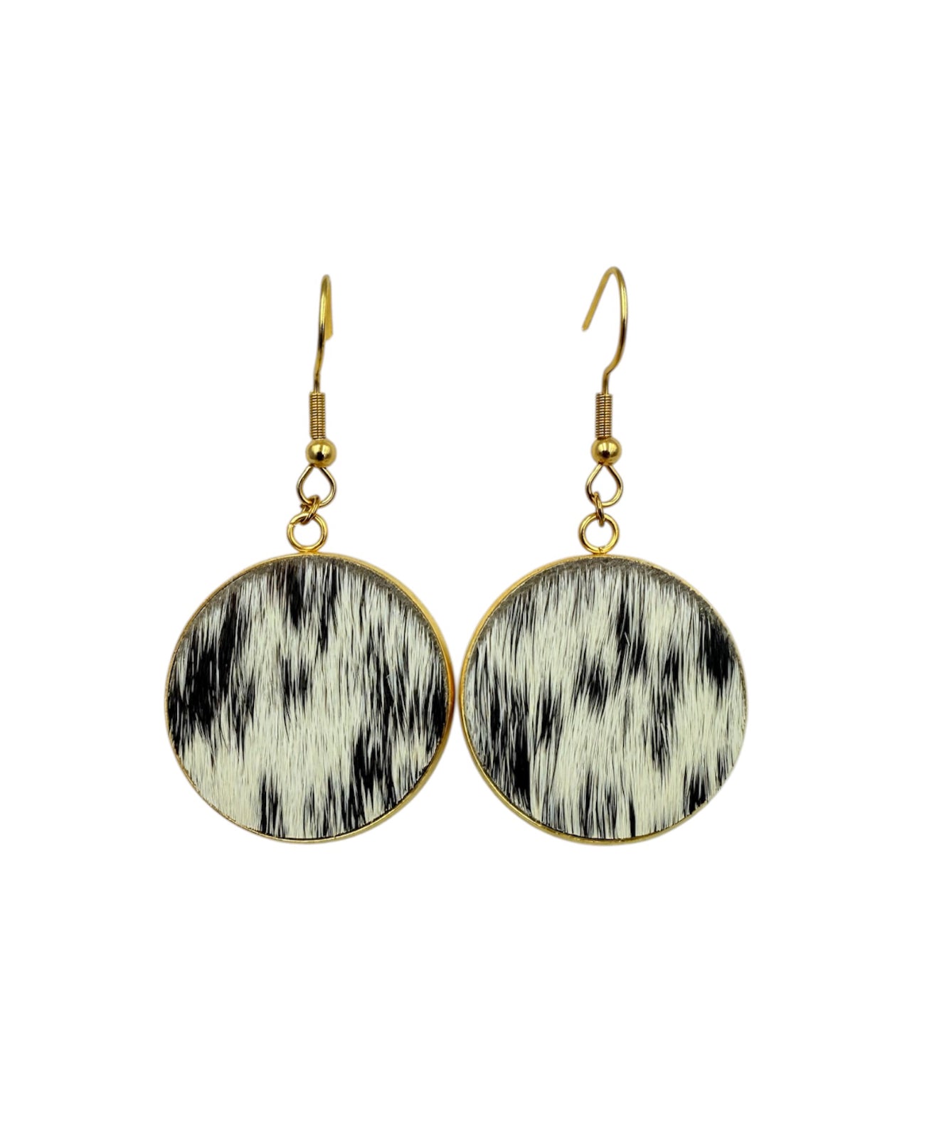 J7124A - Round Hide Fishhook Earrings