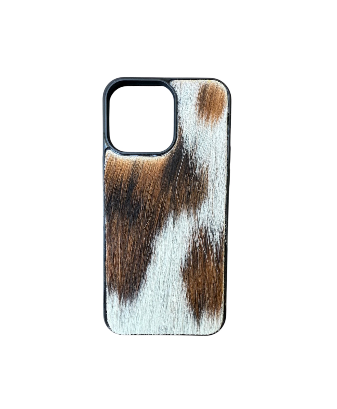 A8636 - IPhone 14 Pro Max Hair on Hide Leather w Rubber Case - Rawhide Western Wear 