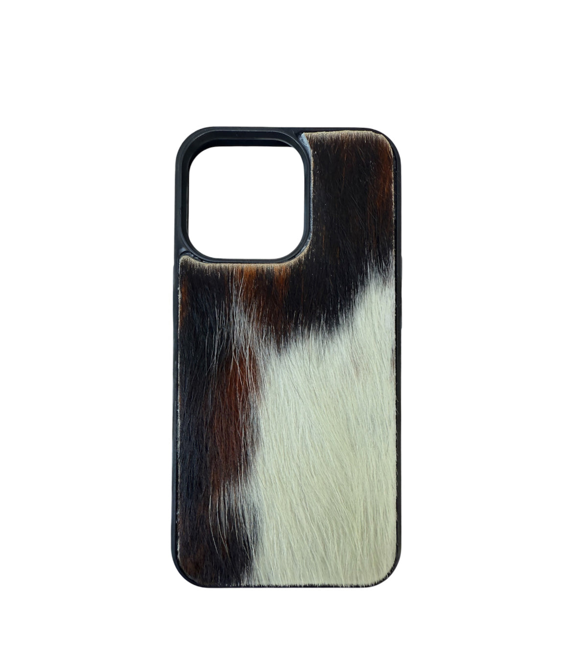 A8428 - IPhone 13 Pro Hair on Hide Leather w Rubber Case - Rawhide Western Wear 