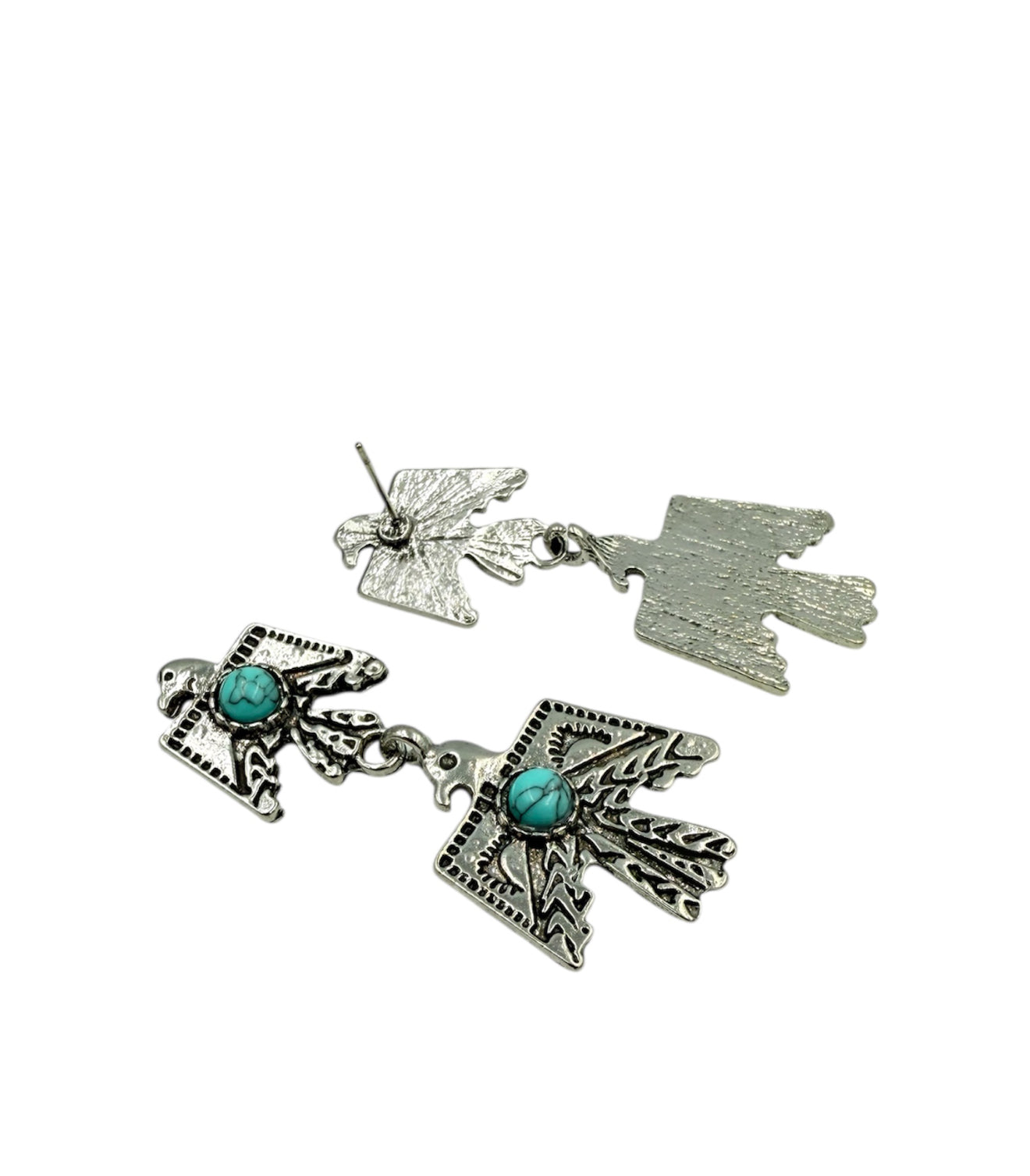 J7076A - Thunderbird Turquoise Stud Earrings