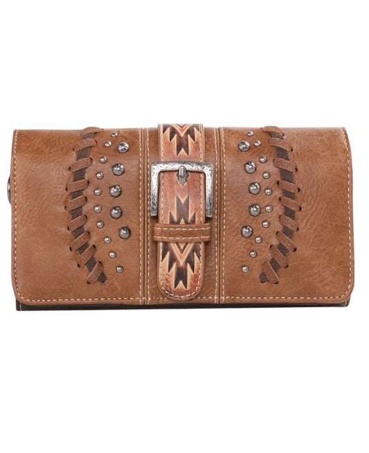MW1134W018 - Montana West Aztec Tooled Collection Wallet