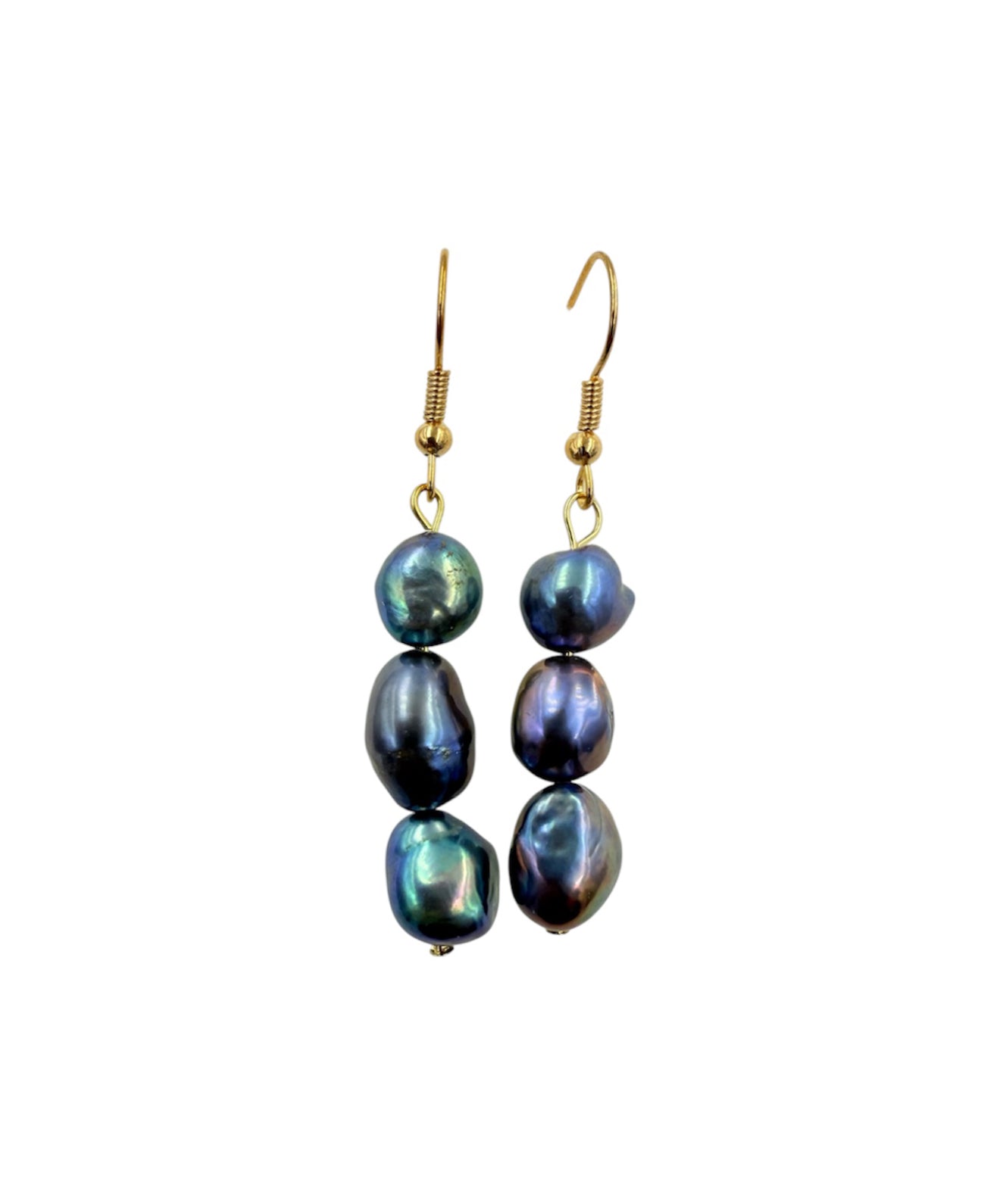 J7108 - 3 Real Pearls Dangle Earring - Rawhide Western Wear 