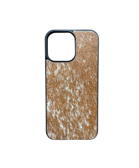 A8815 - IPhone 16 Pro Max Hair on Hide Leather w Rubber Case