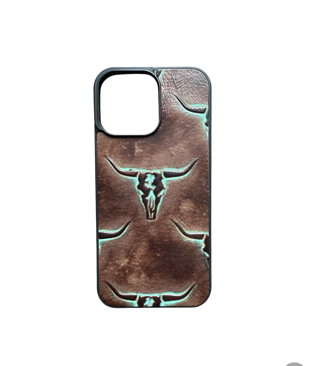 A8818 - IPhone 16 Pro Max Tooled Leather w Rubber Case - Rawhide Western Wear 